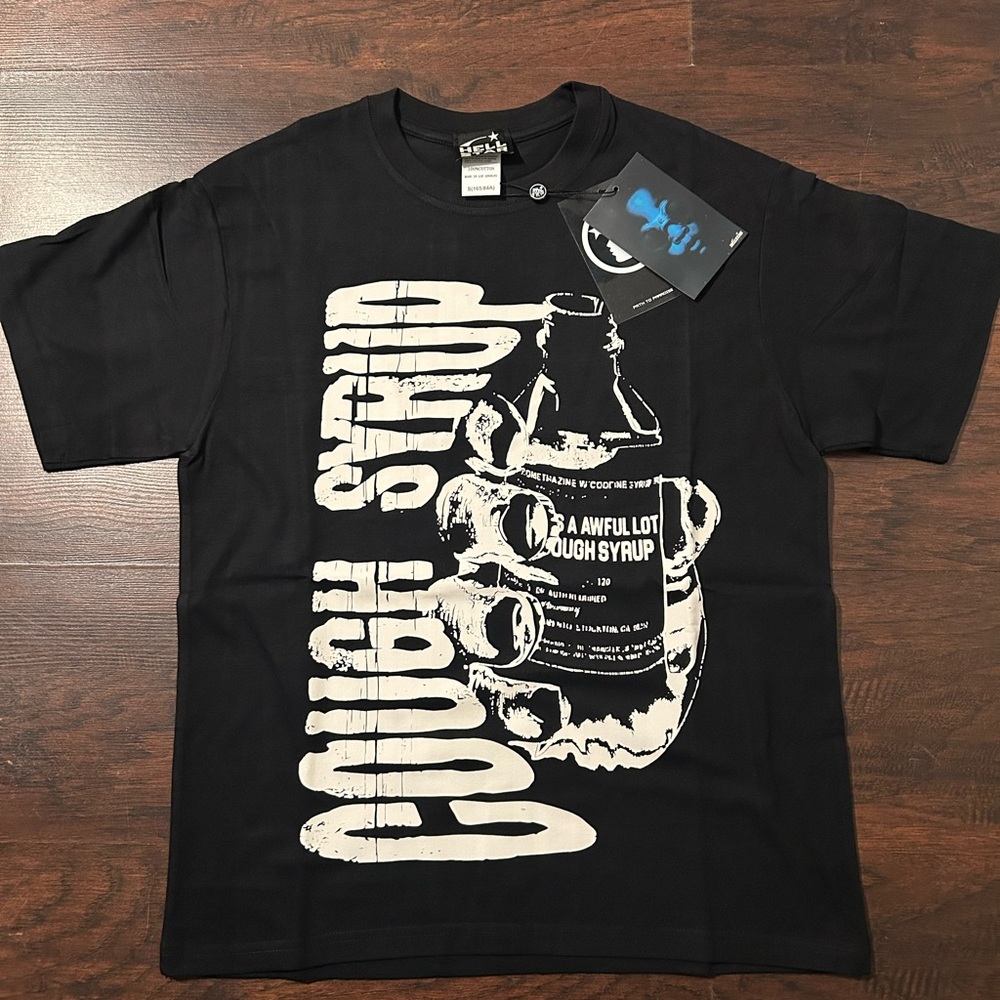 Lush Black Graphic Tee with Bold White Design